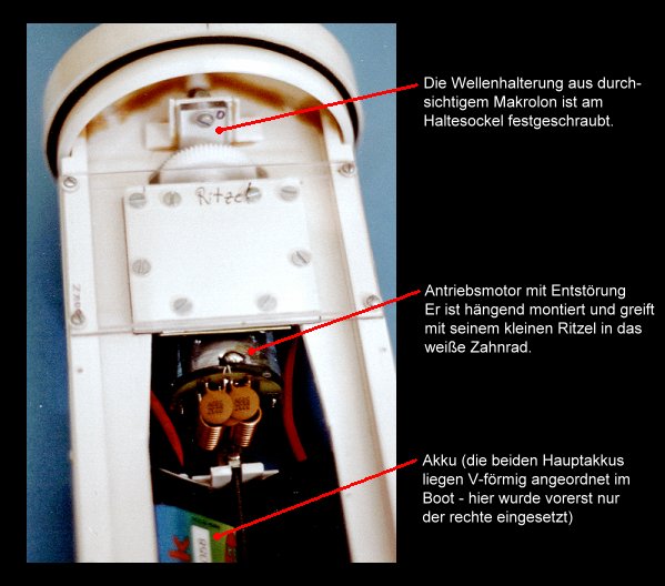 Die Wellenlagerung in fertig montiertem Zustand